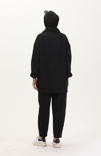 Spor Tunik Pantolon İkili Takım 5090-02 Siyah