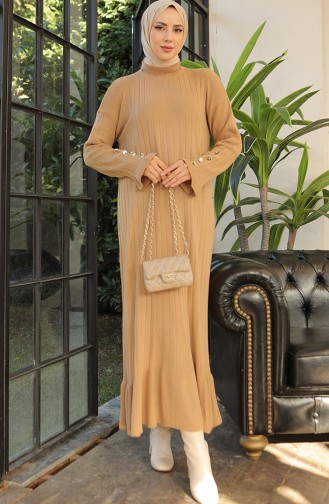 Robe Tricot A Froufrous 23009-02 Camel 23009-02