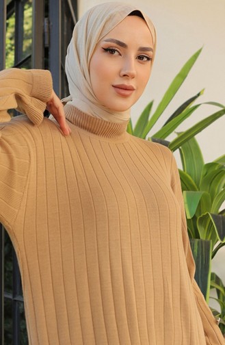 Robe Tricot A Froufrous 23009-02 Camel 23009-02