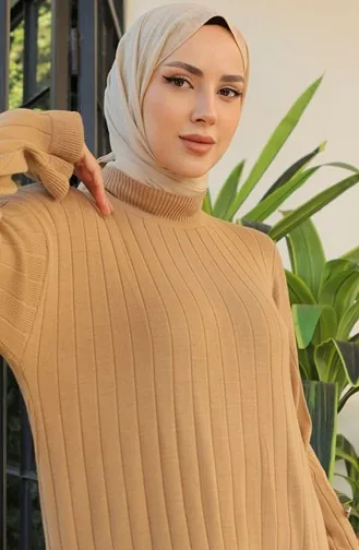 Rüschenstrickkleid 23009-02 Kamel 23009-02