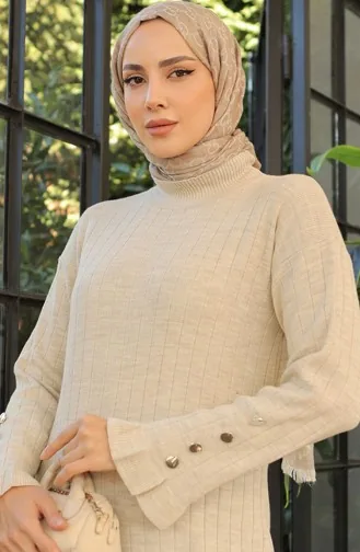 Rüschenstrickkleid 23009-03 Stone 23009-03
