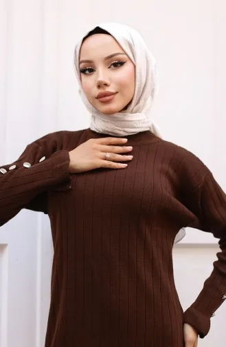Rüschenstrickkleid 23009-11 Braun 23009-11