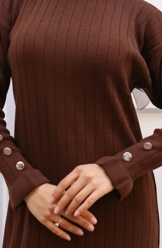 Rüschenstrickkleid 23009-11 Braun 23009-11