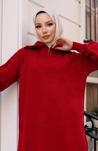 Triko Tunik 11043-05 Kırmızı