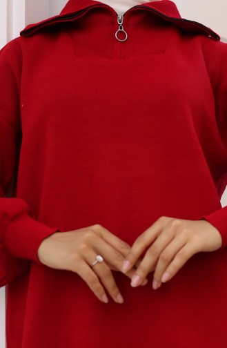 Triko Tunik 11043-05 Kırmızı