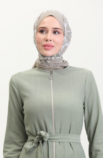 عباية سادة بحزام 1019-09 أخضر مينت 1019-09