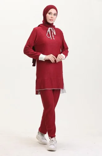 طقم ثنائي ىونيك بنطلون 0548-03 أحمر غامق 0548-03