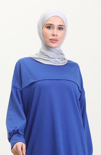 İki İplik Tunik Pantolon İkili Takım 0549-03 Saks