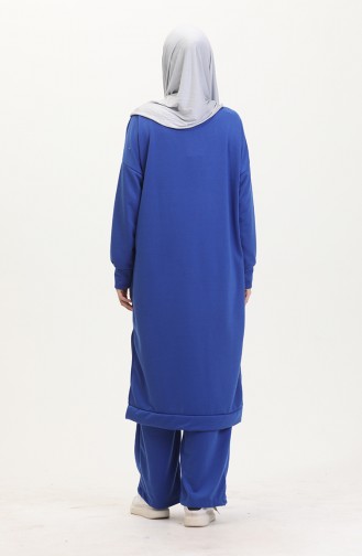 İki İplik Tunik Pantolon İkili Takım 0549-03 Saks