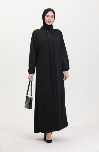 Schwarz Hijab Kleider 0546-02