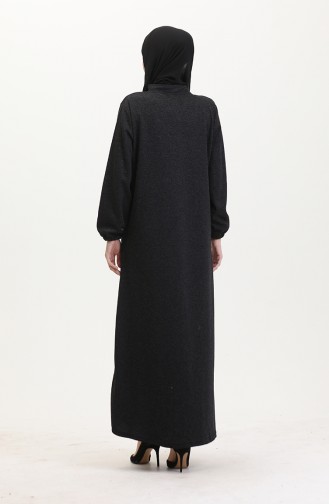 Schwarz Hijab Kleider 0546-02