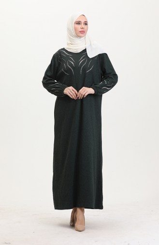 Smaragdgrün Hijab Kleider 0547-02