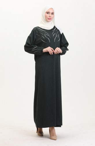 Smaragdgrün Hijab Kleider 0547-02