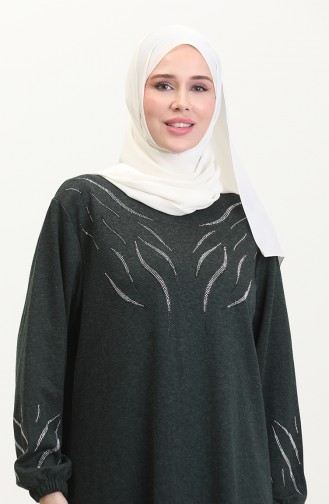 Smaragdgrün Hijab Kleider 0547-02