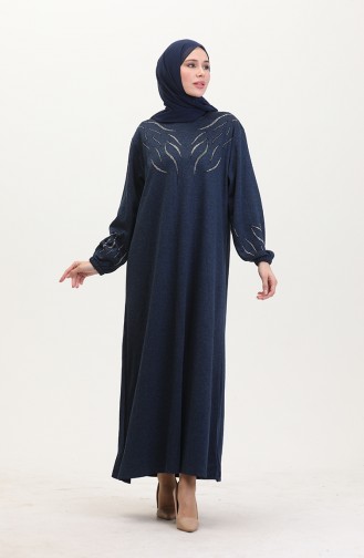 Dunkelblau Hijab Kleider 0547-03