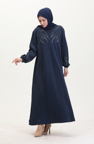 Dunkelblau Hijab Kleider 0547-03