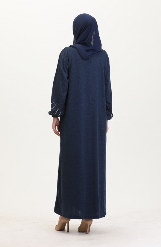 Dunkelblau Hijab Kleider 0547-03