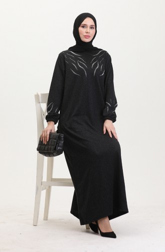 Schwarz Hijab Kleider 0547-04