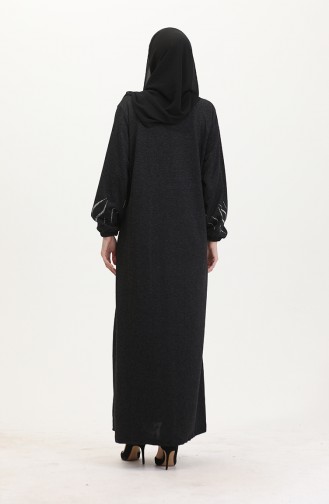 Schwarz Hijab Kleider 0547-04