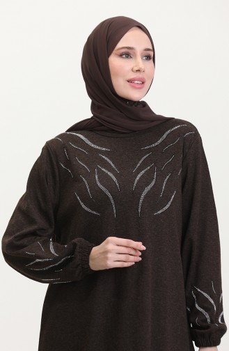 Braun Hijab Kleider 0547-05