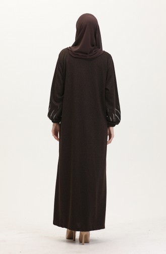 Braun Hijab Kleider 0547-05