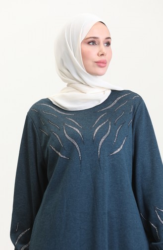 Petroleum Hijab Kleider 0547-06