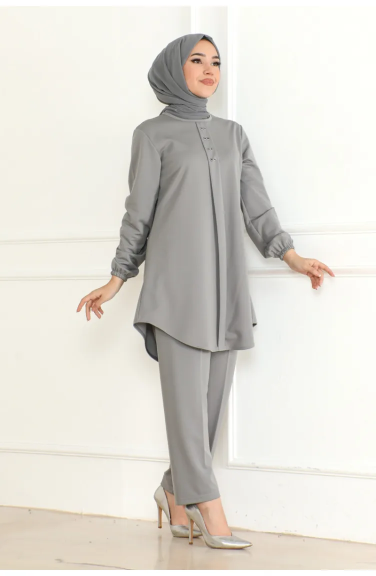 Mia Örme Double Takim 110-03 Gri