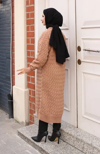 Lange Strickjacke Aus Haarstrick 0386-01 Nerz 0386-01