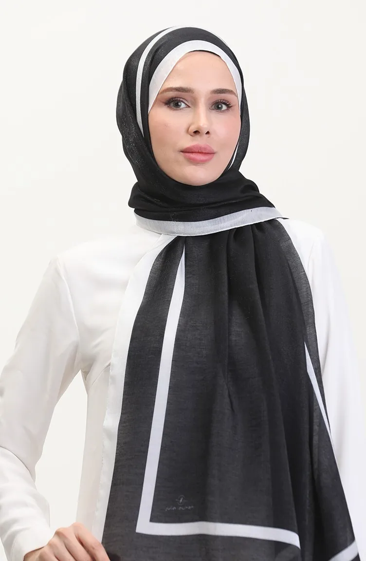Châle Ambre 70240-04 Noir Et Blanc 70240-04