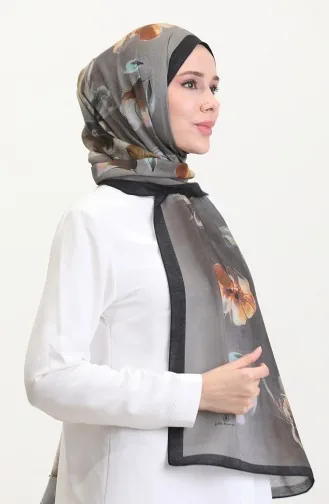 Kehribar Şal 70250-05 Siyah Koyu Vizon