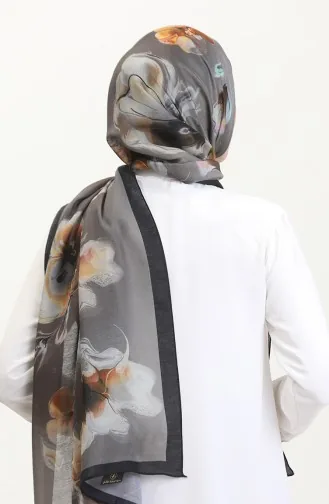 Kehribar Şal 70250-05 Siyah Koyu Vizon