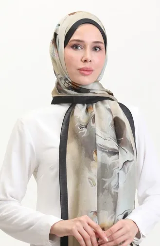 Kehribar Şal 70250-08 Lacivert Hardal