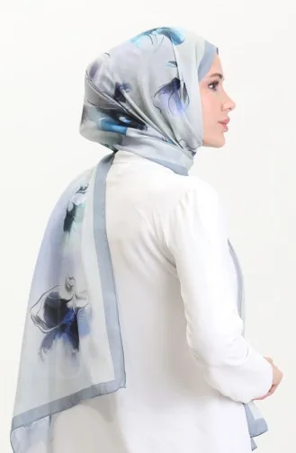 Amber Sjaal 70250-09 Zilvergrijs Blauw 70250-09