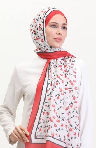 شال سوفت منقوش 70264-01 أحمر أسود 70264-01