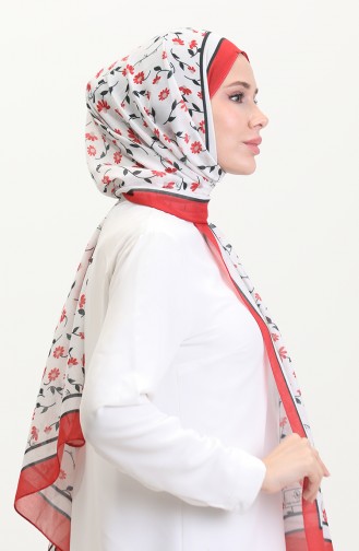شال سوفت منقوش 70264-01 أحمر أسود 70264-01
