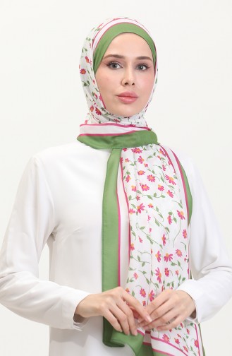 شال سوفت منقوش 70264-05 أخضر فوشي 70264-05