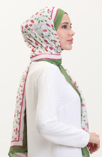 شال سوفت منقوش 70264-05 أخضر فوشي 70264-05