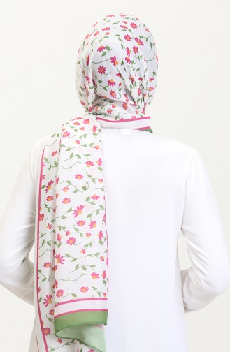 شال سوفت منقوش 70264-05 أخضر فوشي 70264-05