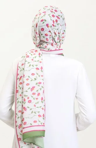 Gemusterter Weicher Schal 70264-05 Pistaziengrün Fuchsie 70264-05