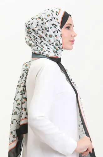 Patterned Soft Scarf 70264-06 Black Emerald Green 70264-06