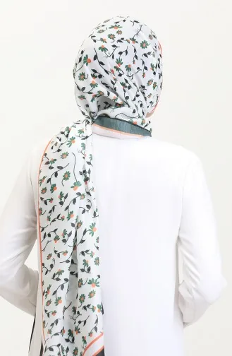 Patterned Soft Scarf 70264-06 Black Emerald Green 70264-06