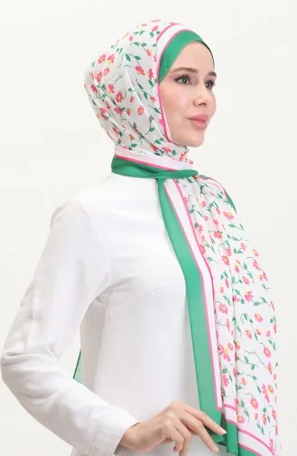 Gemusterter Weicher Schal 70264-10 Grün Rosa 70264-10