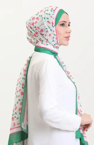 Gemusterter Weicher Schal 70264-10 Grün Rosa 70264-10