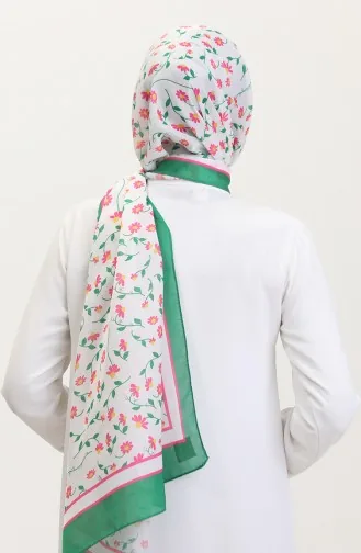 Gemusterter Weicher Schal 70264-10 Grün Rosa 70264-10