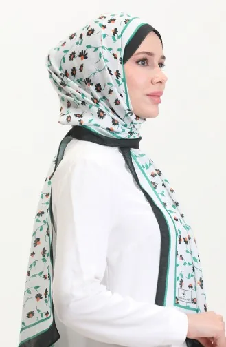 Patterned Soft Scarf 70264-11 Black Green 70264-11