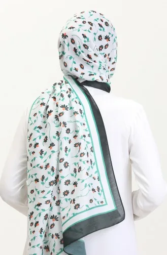 Patterned Soft Scarf 70264-11 Black Green 70264-11