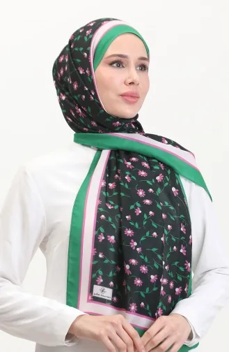 Desenli Soft Şal 70264-14 Yeşil Siyah