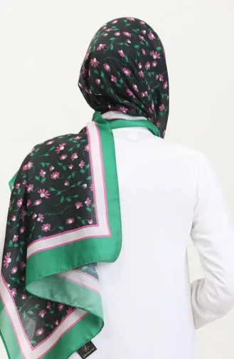 Desenli Soft Şal 70264-14 Yeşil Siyah