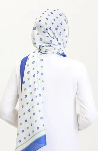 Desenli Soft Şal 70265-01 Saks Yeşil