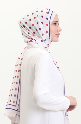 Desenli Soft Şal 70265-03 Krem Mor